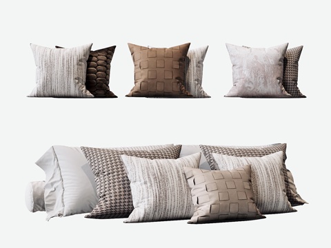 现代抱枕枕头su模型