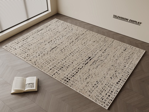 现代简约地毯 方形地毯 粗布地毯 客厅地毯 奶油风地毯su模型