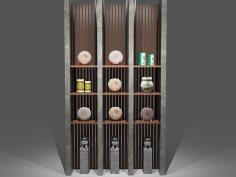  中式陈列架 置物架 货架3d模型 