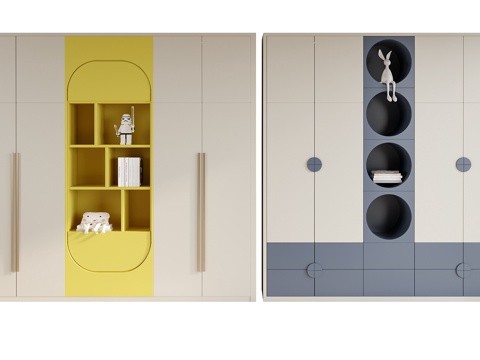 现代儿童衣柜su模型