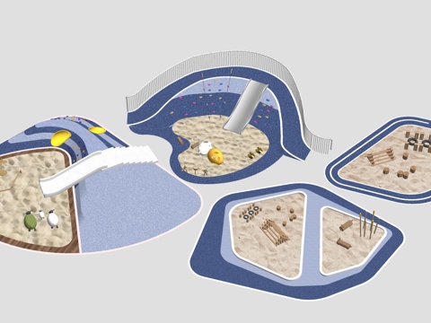 现代儿童沙池su模型