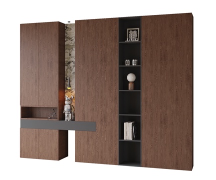  现代书柜su模型 