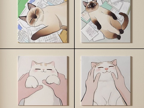  现代，简约，抽象，装饰画3d模型 