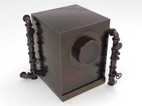  工业设备 管道装置 机械箱体 阀门组件 蒸汽朋克3d模型 