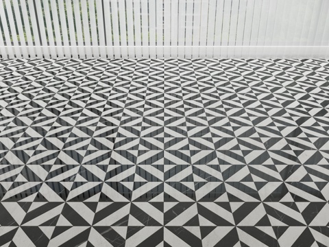  现代石材地面拼花3d模型 