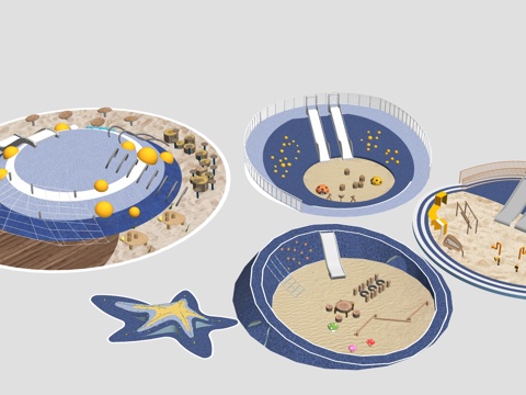 现代儿童沙池su模型