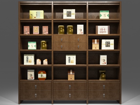  中式陈列架 置物架 货架3d模型 