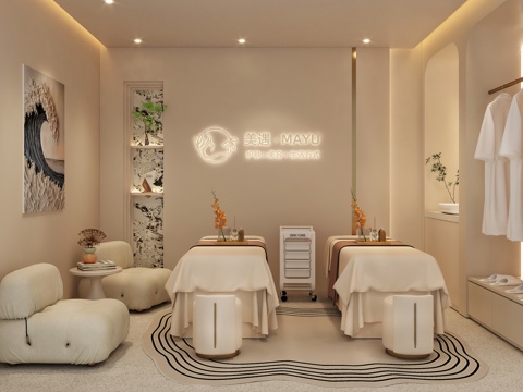  美容院包间   美容院SPA包间  美容美甲包间   美容院3d模型 