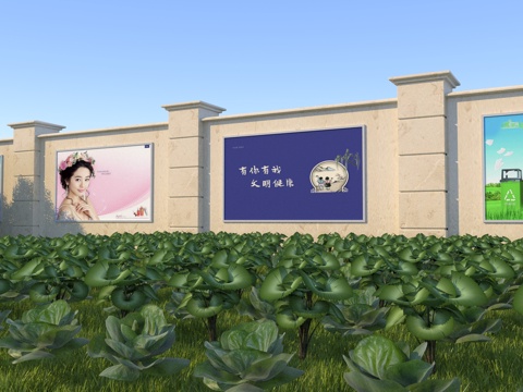  市政道路景观3d模型 