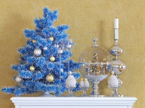  新年装饰圣诞树 烛台灯3d模型 