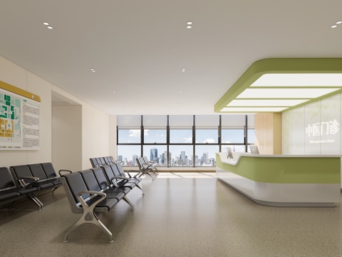 现代医院_医院大厅_候诊区_中医院_分诊台_护士站su模型