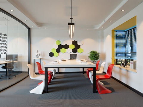 现代会议室su模型