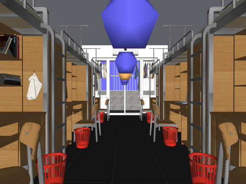 家装 床 寝室 公寓 单人间 宿舍su模型