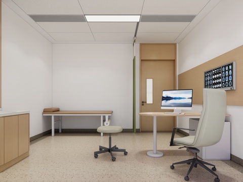 现代医院_医院电梯间_电梯间_过道su模型