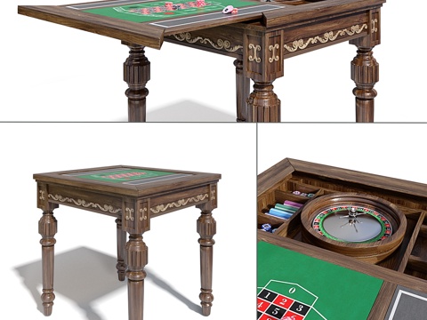  游戏桌.轮盘3d模型 