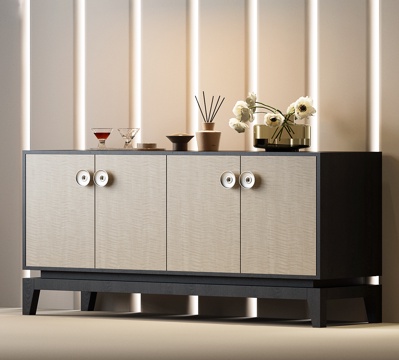 现代意式玄关柜 意式边柜 意式中古边柜 意式餐边柜su模型