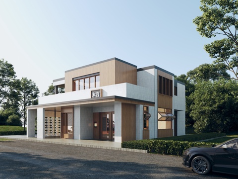  现代民宿  路边咖啡店 小公建3d模型 