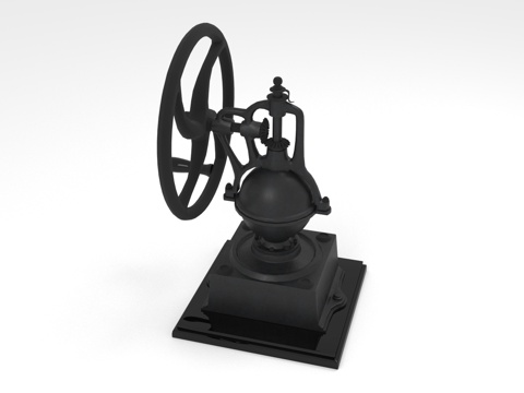  机械装置 工业摆件 复古引擎 手摇机器3d模型 