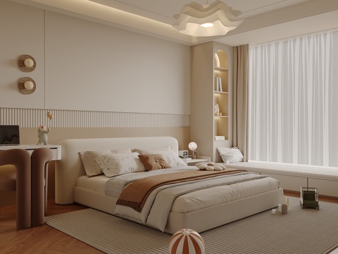 现代卧室 儿童房su模型