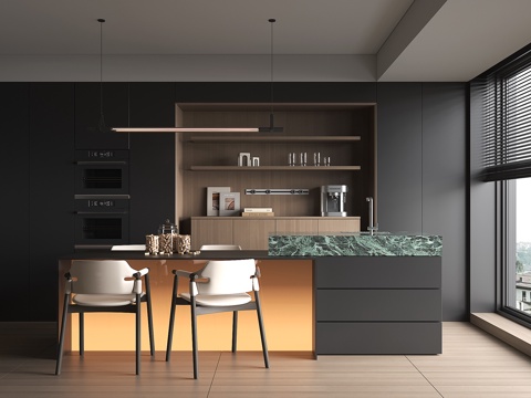 现代家居餐厅su模型