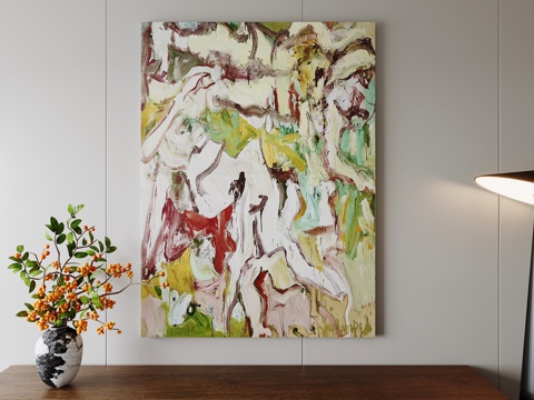 现代抽象挂画su模型