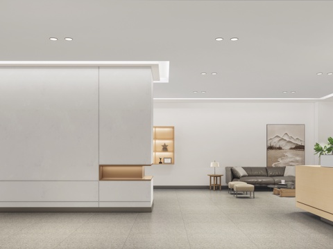 现代茶水间_接待室_休息区_前台接待su模型