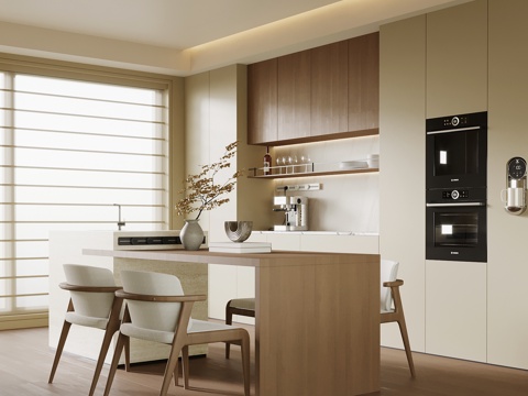 现代餐厅 新中式餐厅 酒柜 餐桌椅 岛台su模型