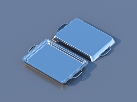  托盘 铁盘 餐具3d模型 