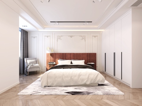  新古典卧室 衣柜 壁灯3d模型 