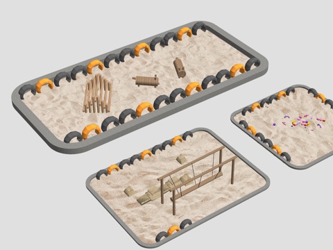 现代儿童沙池su模型