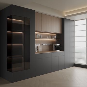 现代酒柜餐边柜su模型