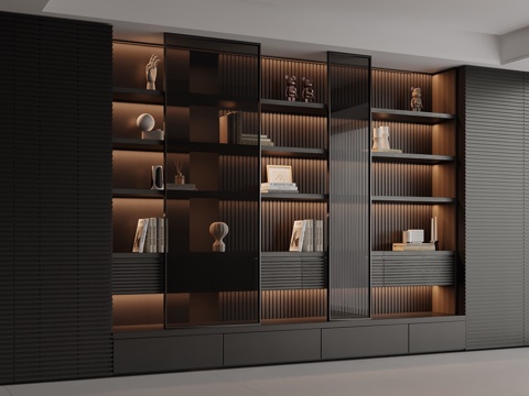 现代书柜su模型