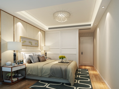  后现代现代卧室床头柜3d模型 