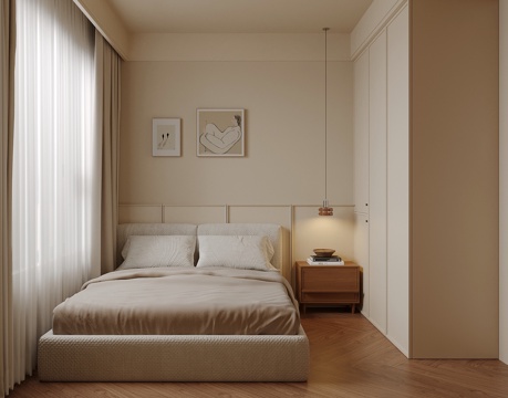  现代卧室 双人床 次卧3d模型3d模型 