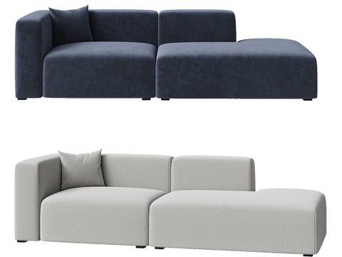 LEMA现代简约双人沙发 豆腐块沙发 模块沙发 布艺沙发su模型