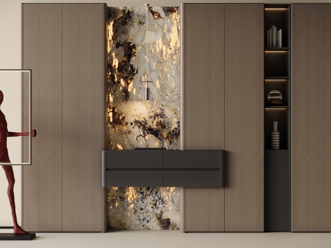  现代意式鞋柜su模型 