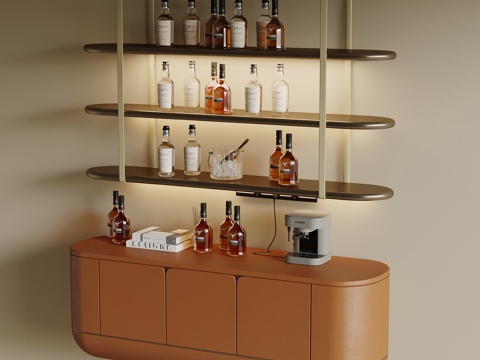  现代酒架 酒柜3d模型 