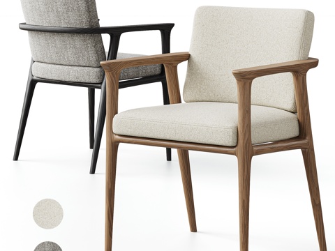 MOOOI现代北欧单椅组合 扶手椅 休闲椅 木椅su模型