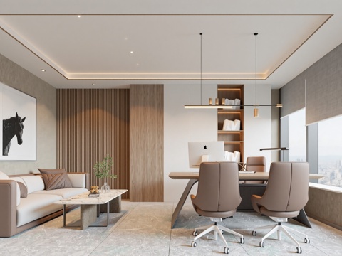 现代经理办公室su模型