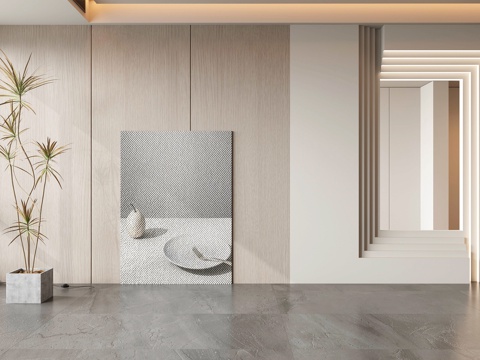  现代背景墙3d模型 