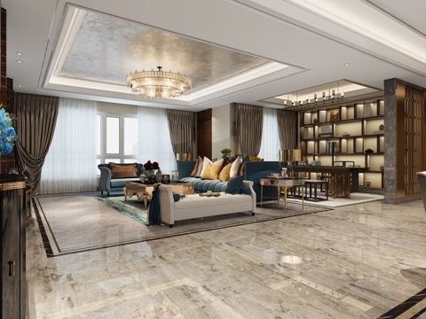  现代客厅 沙发 茶几 餐桌椅3d模型 