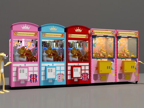  现代夹娃娃机游戏机娃娃机3d模型 