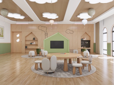 幼儿园教室  早教  活动室su模型