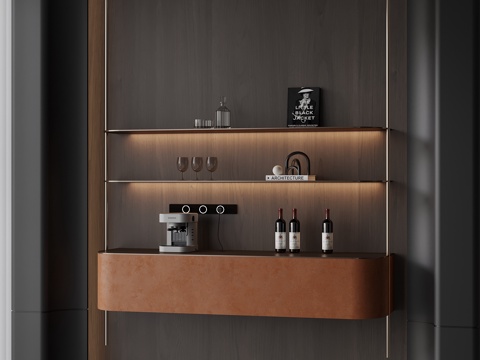  现代酒架 酒柜3d模型 