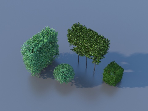  绿蓠 灌木 花草 植物3d模型 