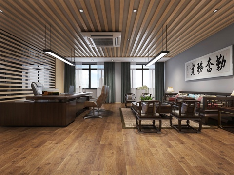  其它办公室 办公桌 沙发 办公椅 中式沙发3d模型 