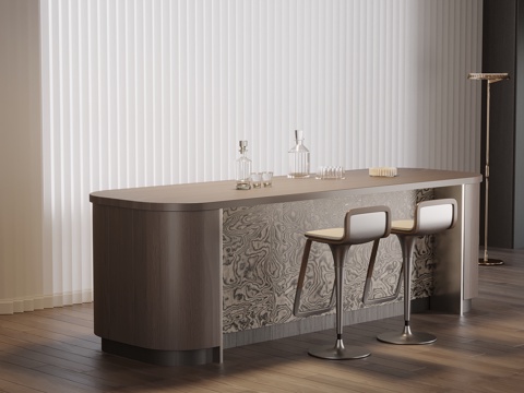 现代岛台 吧椅su模型