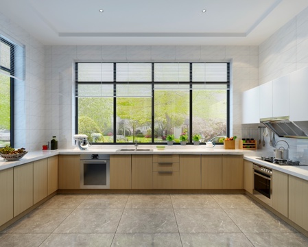  现代厨房油烟机煤气灶 消毒柜3d模型 