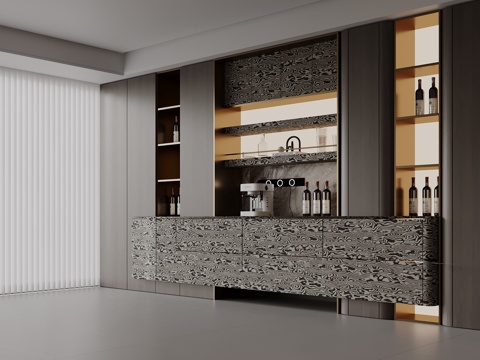  现代酒柜 餐边柜3d模型 