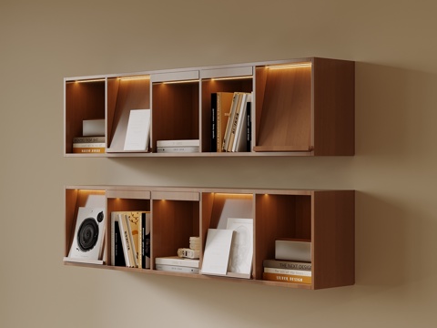 现代书架 置物架su模型